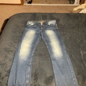 American Eagle Outfitters Blue Straight Jeans with Classic Wash